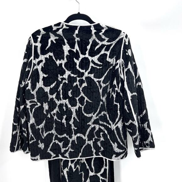 Vintage Bespoke Custom Black Crushed Velvet & Metallic Dress & Jacket - Picture 7 of 13